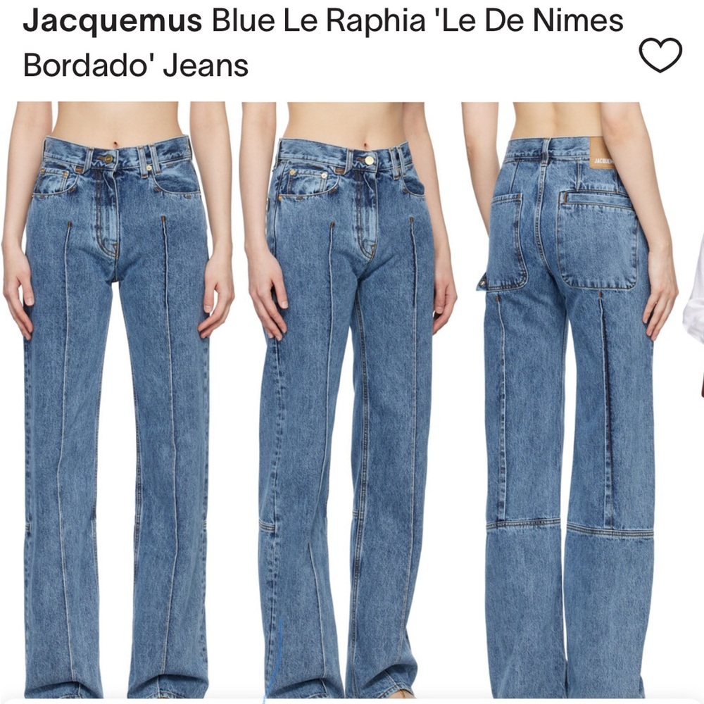 JACQUEMUS  Le De Nimes Bordado
Size 25 straight loose jeans with front seam👖✨